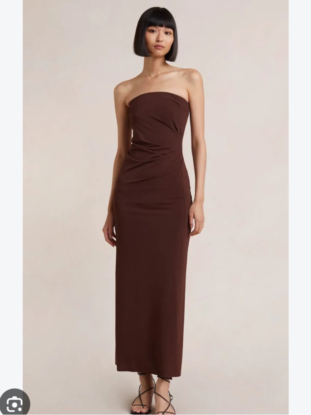 Bec & Bridge Myla strapless dress in brown